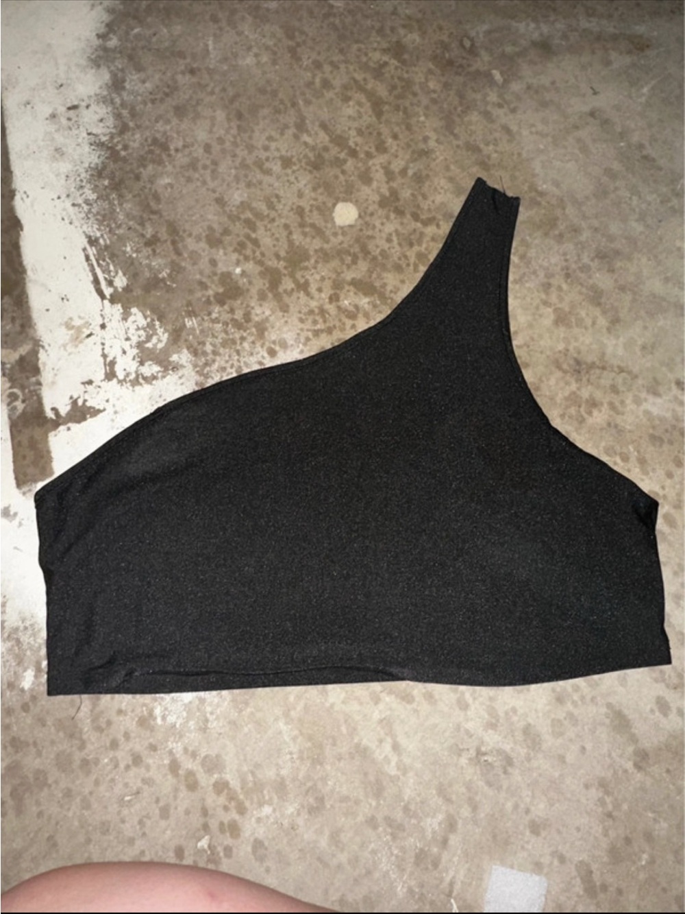 Shein curve plus size 3X black one shoulder crop top